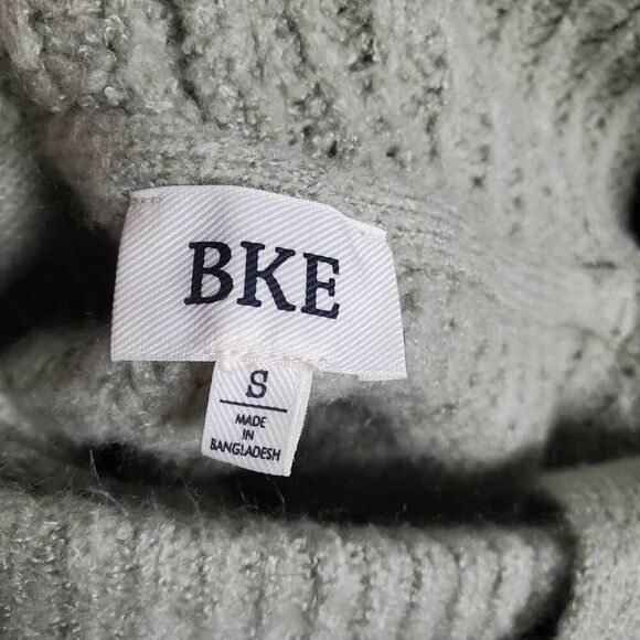 BKE Women’s Small Beige Chunky Knit Hooded Sweater Poncho Style - Picture 5 of 7